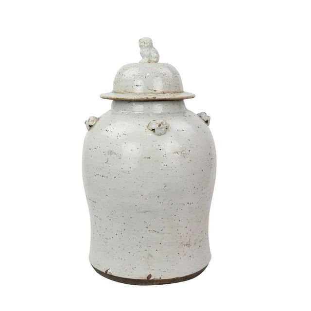 Vintage White Temple Jar | Burke Decor