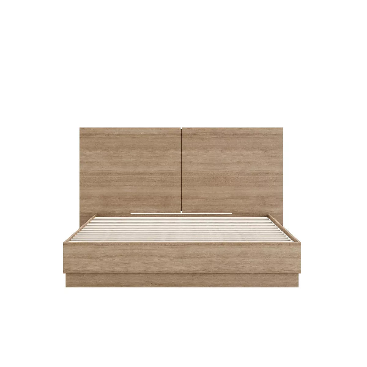Nexera Queen Milano Platform Bed with Headboard Brown Oak | Target