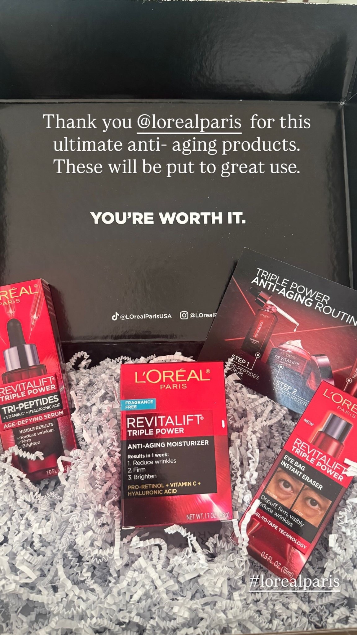 Thank you @lorealparis  for this ultimate anti- aging products. These will be put to great use.  #lorealparis