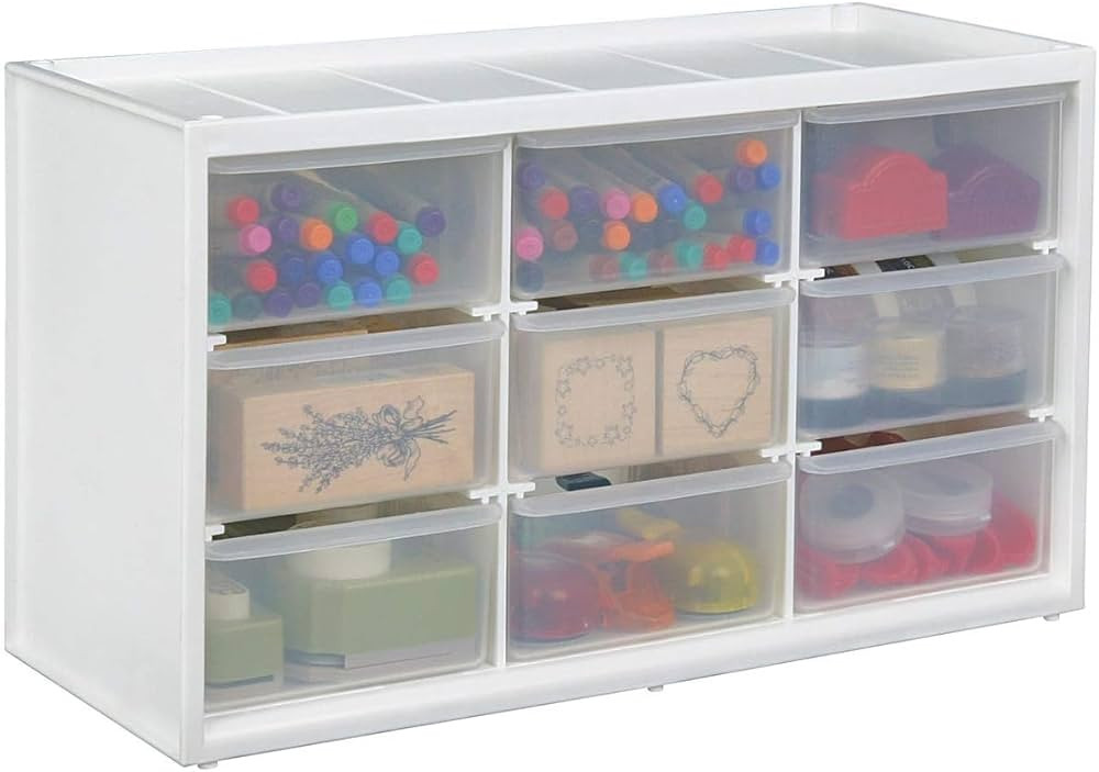 ArtBin 6809PC Store In Drawer Cabinet Sewing & Craft Organization, Plastic Storage Unit with 9 Dr... | Amazon (US)