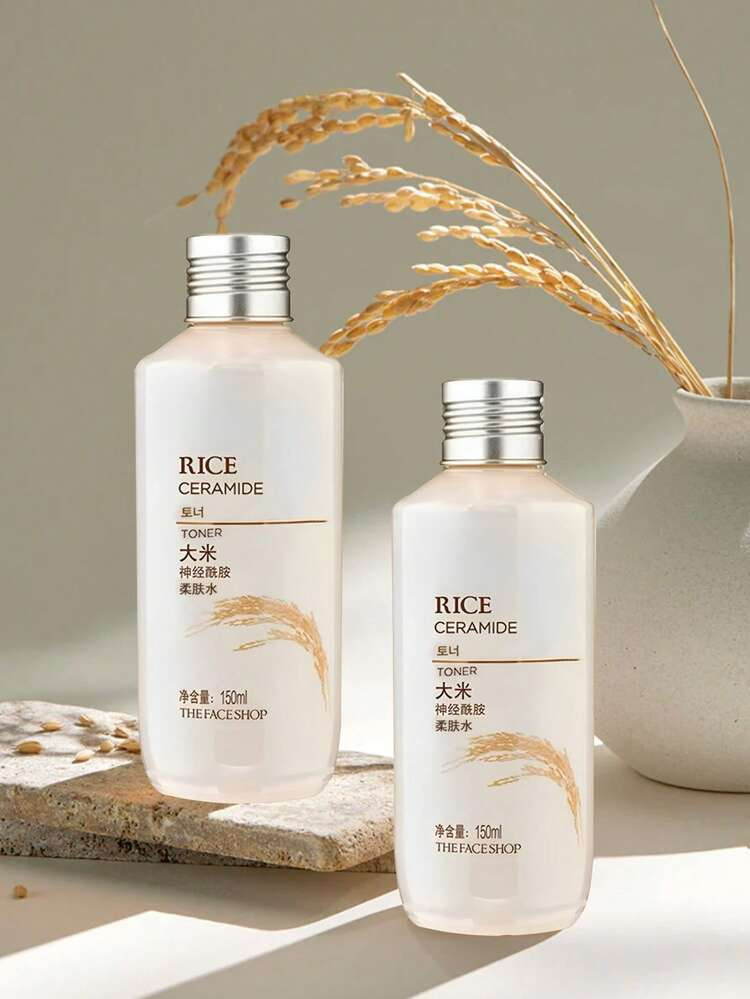 The Face Shop Fissure Rice Ceramide Moisturizing Toner, Deep Hydration, Contains Rice Extract, Natural Moisturizing, Whitening Effect, Korean Cosmetics, 150ml/5.07 Fl Oz, Gift Set | SHEIN