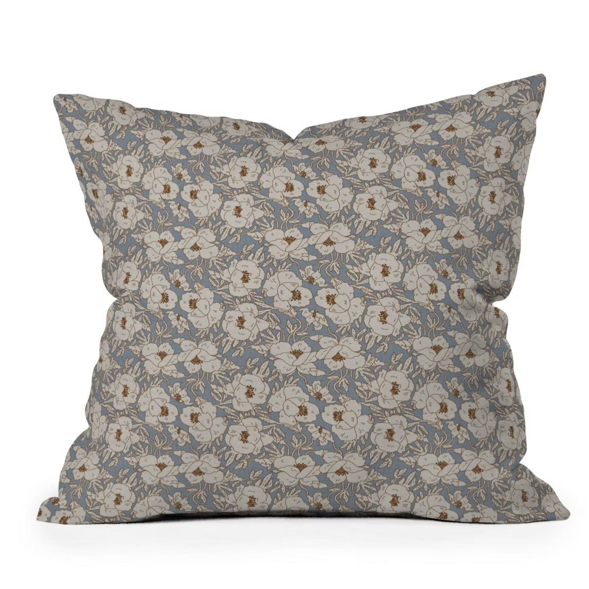 Holli Zollinger Indra Poppy Outdoor Throw Pillow Denim Gray - Deny Designs | Target