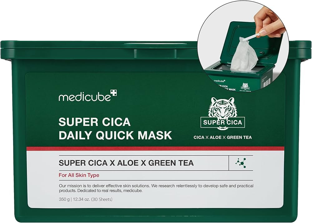 medicube Super Cica Daily Quick Facial Masks (30 Sheets) - 60-Second Soothing & Hydrating Facial ... | Amazon (US)