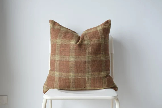 Brown Neutral Hemp Hand Woven Pillow Cover - Etsy UK | Etsy (UK)