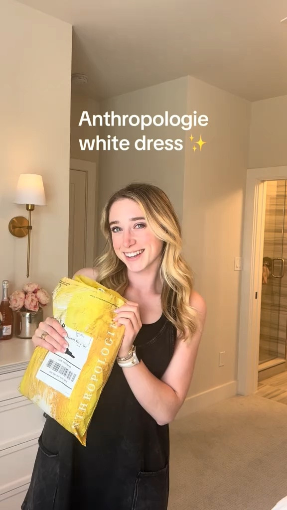 The gold star detailing is stunning on this dress! #spring #summer #whitedress #Anthropologie #dress #graduationdress 

#LTKwedding #LTKSeasonal #LTKVideo