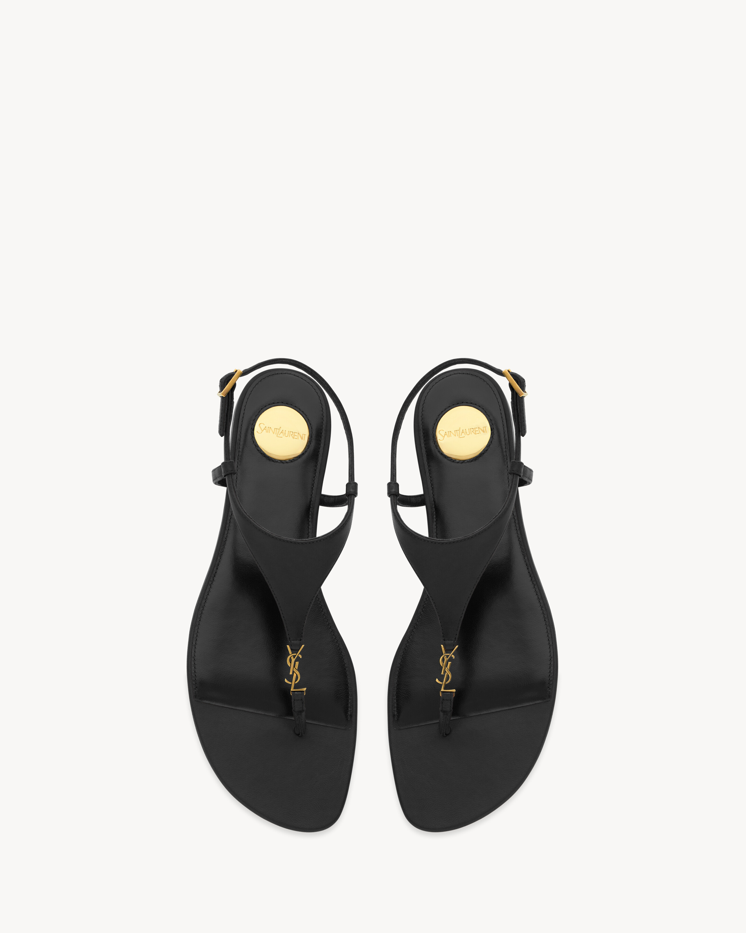 Saint Laurent Cassandra Sandals In Smooth Leather - Black - Women - 39.5 | Saint Laurent Inc. (Global)