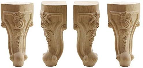 WEICHUAN Solid Unfinished Carved Wood Furniture Legs Replacement Sofa Couch Chair Ottoman Lovesea... | Amazon (US)