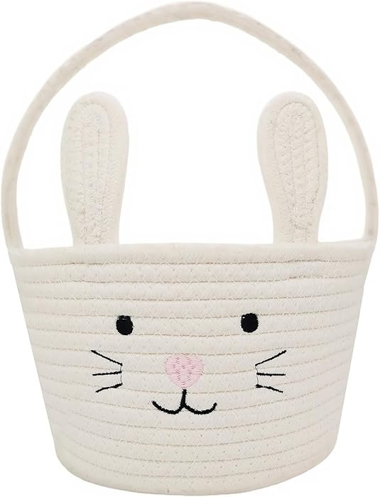 Cesta de Pascua, cestas de conejo de Pascua con asa, cestas de regalo para bebés, cubos de huevo... | Amazon (US)