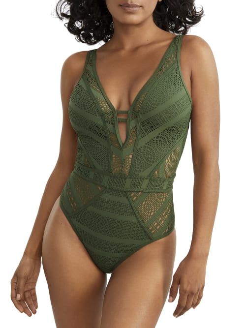 Color Play Crotchet Plunge One-Piece | Bare Necessities