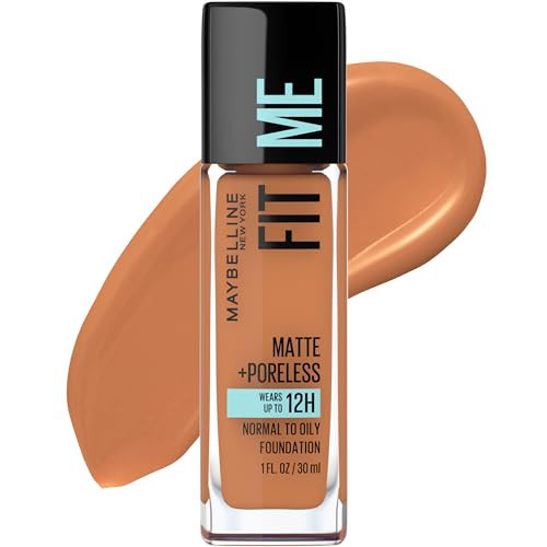 Maybelline Fit Me Matte + Poreless Liquid Oil-Free Foundation Makeup, Spicy Brown, 1 Count (Packaging May Vary) | Amazon (US)