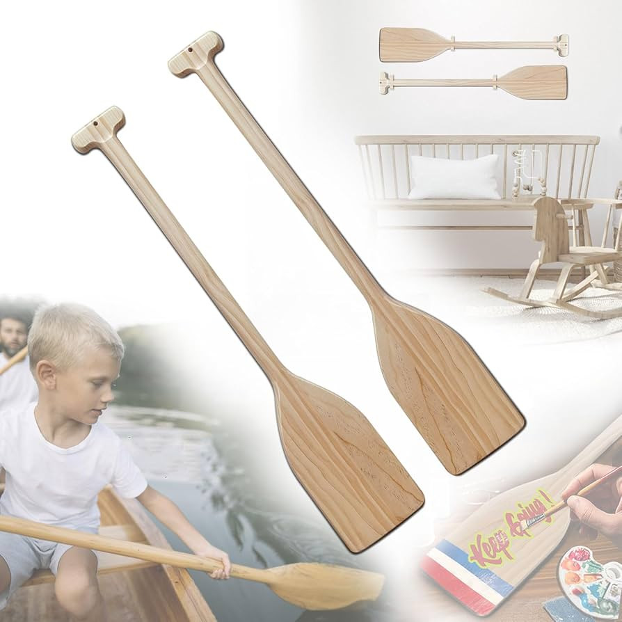 Wooden Oar Canoe Paddle 2.6 Feet,Ergonomic Grip,Pine Wood Paddles Small Oars for Kayak Water Spor... | Amazon (US)