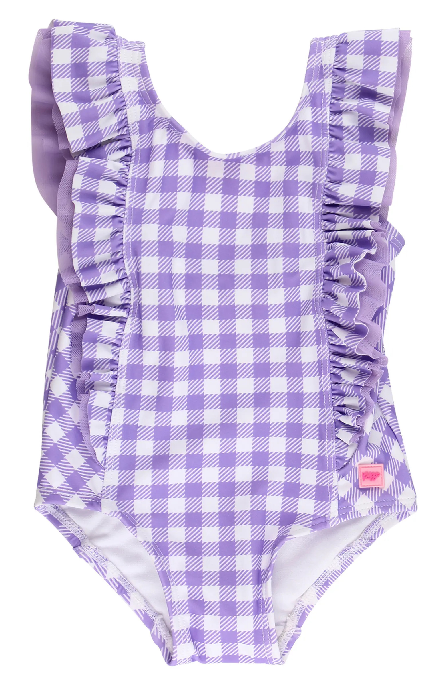 Kids' Wisteria Purple Gingham One-Piece Swimsuit | Nordstrom