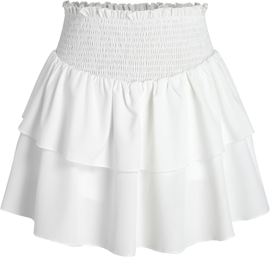 CIDER Shirred Ruffle Tiered Skort | Amazon (US)