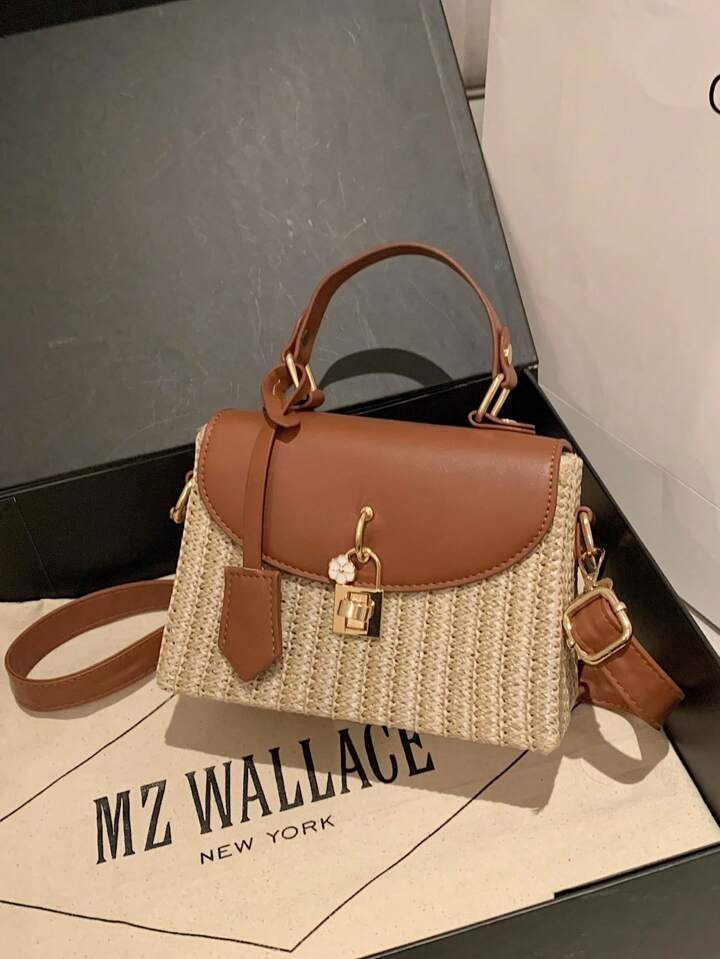 Mini PU Strozak Bloem Decor Flap Verstelbare Riem Vakantie | SHEIN