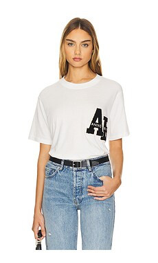ANINE BING Lili Letterman Tee in Off White from Revolve.com | Revolve Clothing (Global)