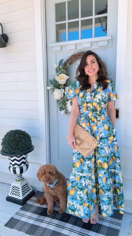 2 beautiful blue spring dresses on sale at anthro - use code ANTHRO20 for 20% off your order of $100+. I sized down one in the first citrus dress and sized up one in the second blue tweed dress. 🩵 

#LTKSpringSale #LTKstyletip #LTKwedding