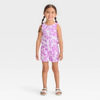 Toddler Girls' Tie-Dye Romper - Cat & Jack™ Violet | Target