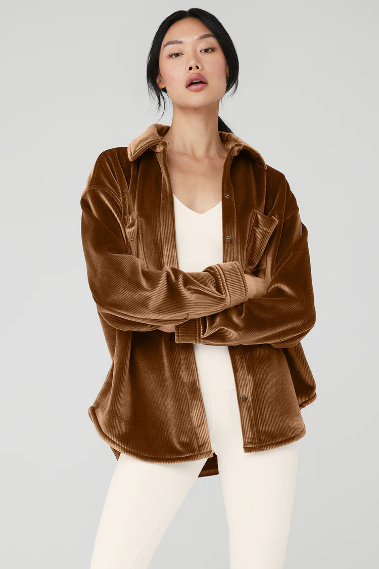 Ribbed Velour Mountain Side Shacket - Ivory | Alo Yoga (US)