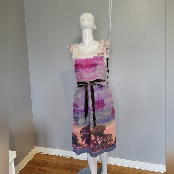 Anthropologie Moulinette Soeurs Silk Tree Print Dress, GUC, Size 2 | Poshmark