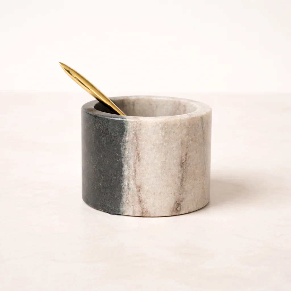 Two-Toned Marble Salt Cellar Set | By Luxe B Co. | luxe bCO