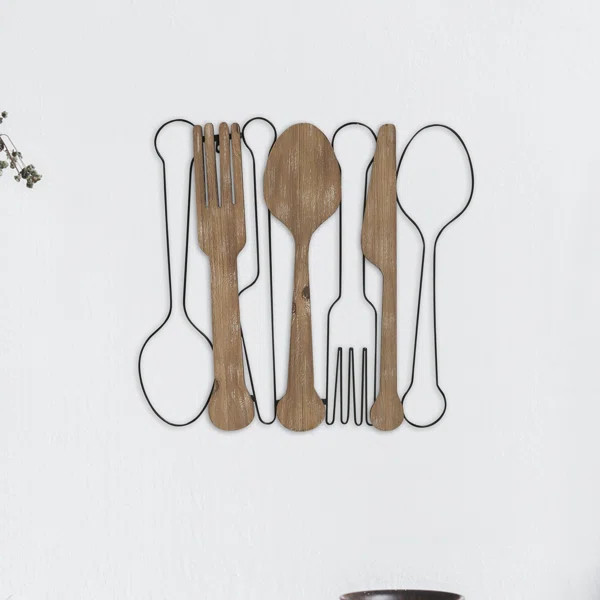 Wood and Metal Kitchen Utensil Wall Décor | Wayfair North America