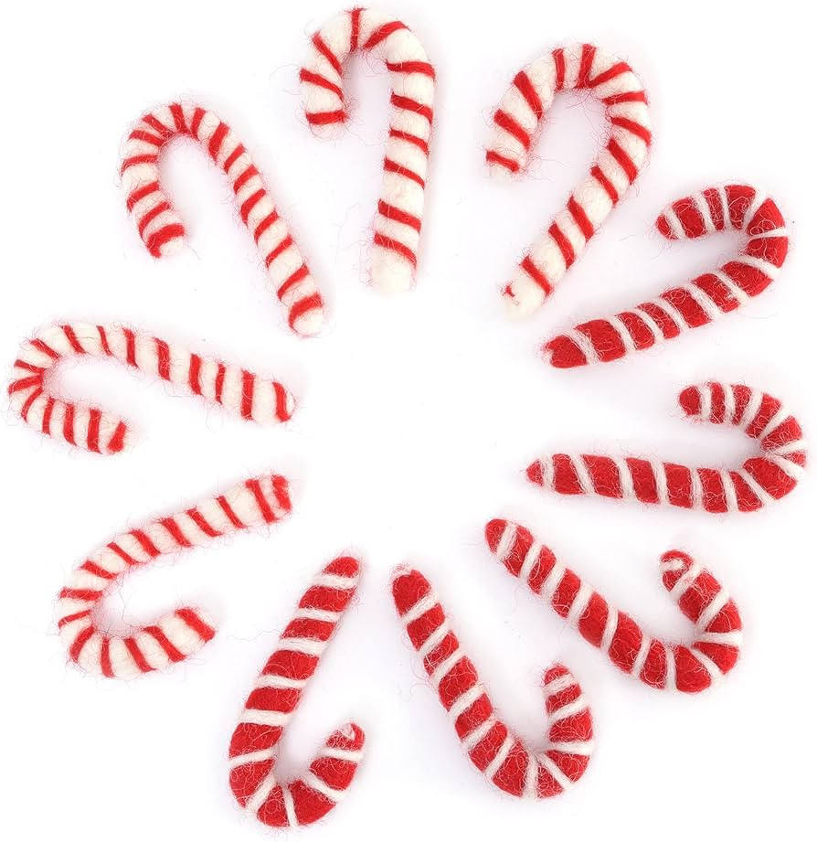 Glaciart One Felt Candy Cane Decoration (Red/White)- DIY Garland, Arts Crafts Supplies, Cute Home... | Amazon (US)