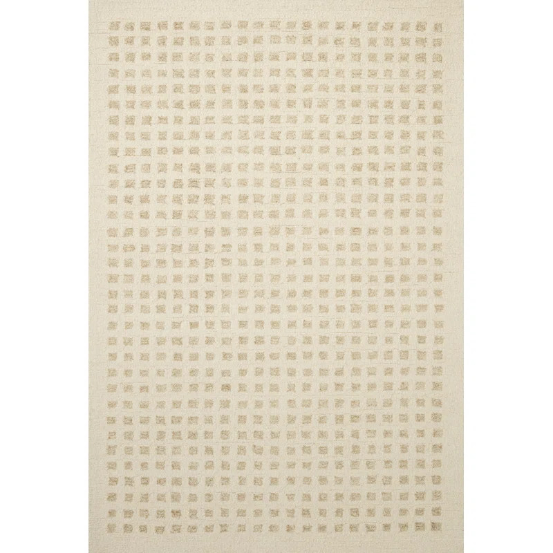 Chris Loves Julia x Loloi Polly Checkered Hand Tufted Jute/Sisal/Wool Ivory/Natural Area Rug | Wayfair North America