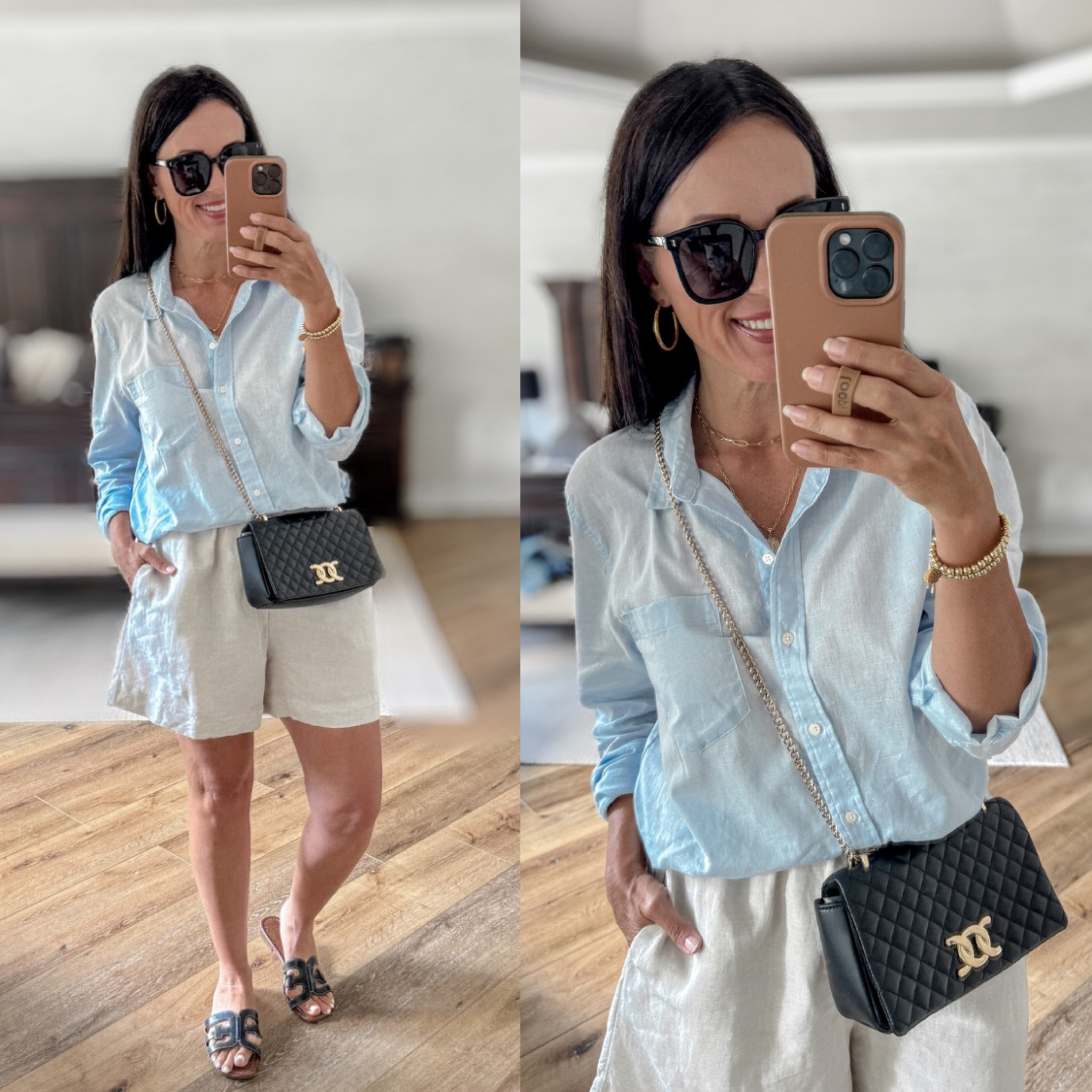 An easy way to shop your closet for a laidback and lightweight look using Pinterest as inspo!

Sizing:
Blue boyfriend button down-gap, wearing medium
Linen shorts-H&M, medium 

casual outfit | summer outfit | Sam Edelman bay sandals | black sandals | 

#LTKOver40 #LTKFindsUnder50 #LTKStyleTip