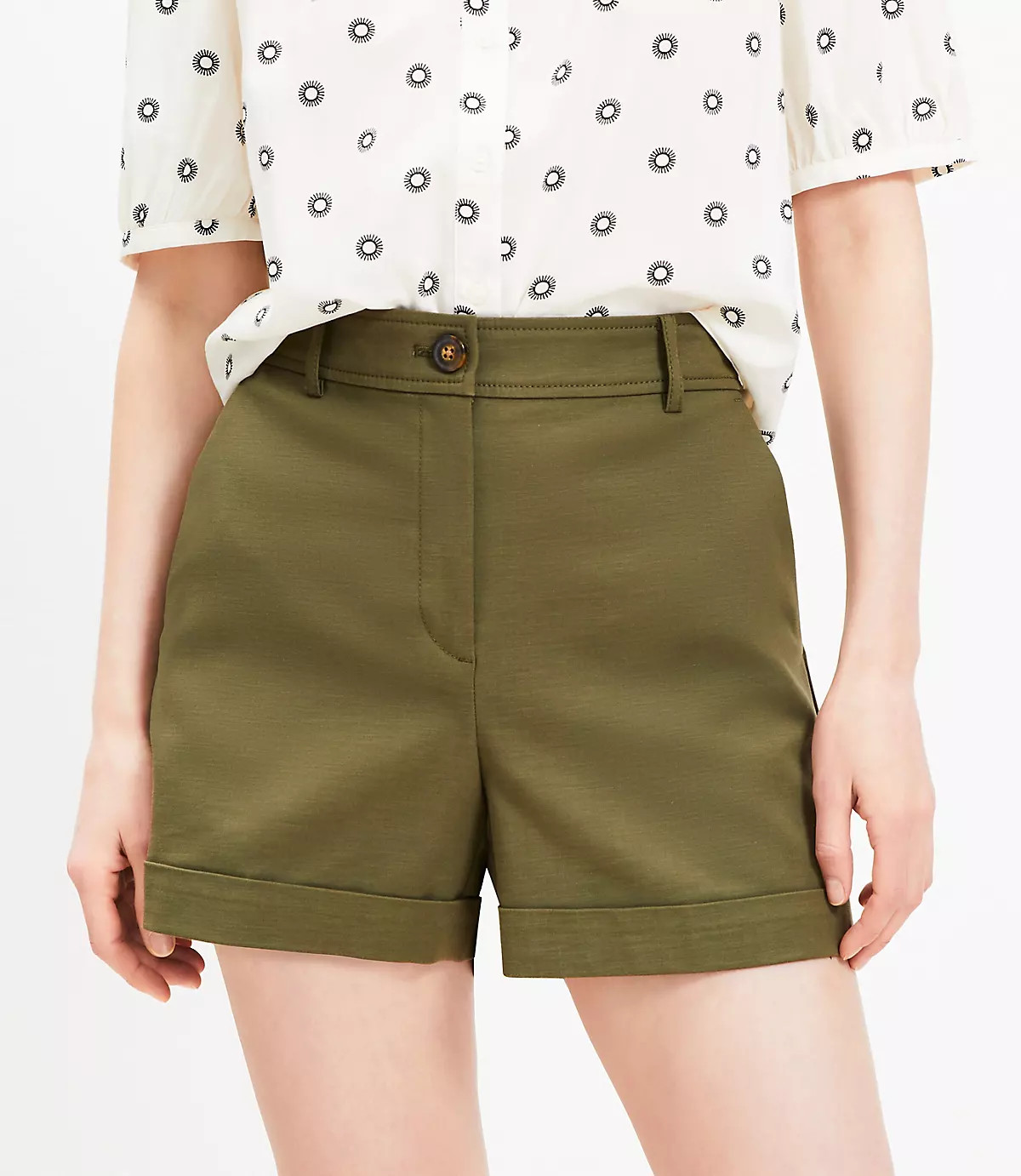 Cuffed Shorts in Doubleweave | LOFT