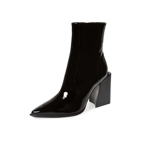 Jeffrey Campbell LA-Siren Boot-Black Patent Leather Pointy Block Heel Booties (BLACK PATENT 9) | Walmart (US)