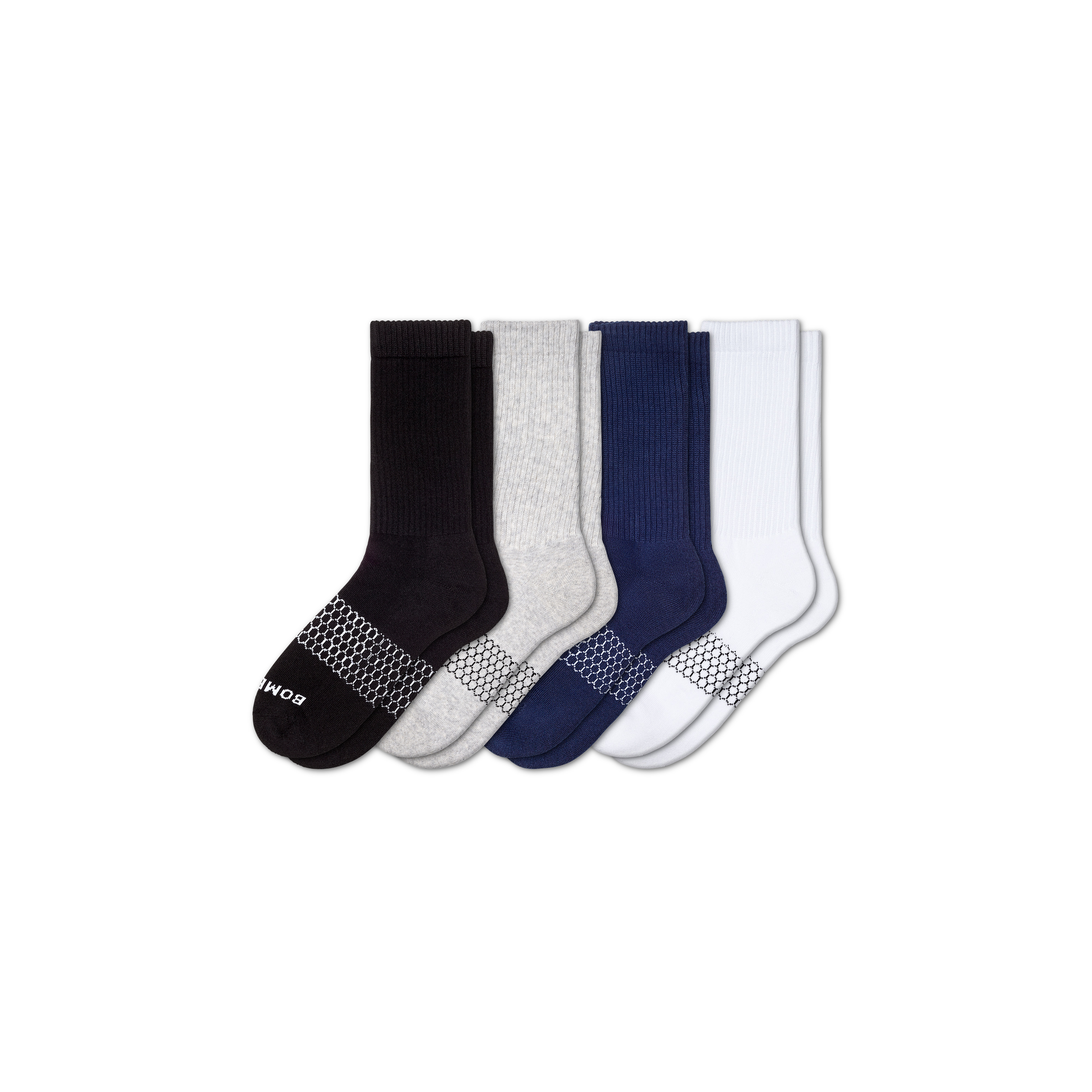 Men's Solids Calf Sock 4-Pack - Mixed - Medium - Cotton Blend - Bombas | Bombas
