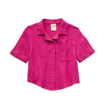 Thereabouts Little & Big Girls Short Sleeve Button-Down Shirt | JCPenney