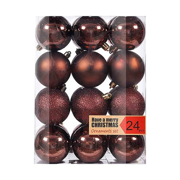 Staron 24 Adornos Navideños Marrones para Árbol de Navidad, Pequeñas Decoraciones Irrompibles ... | Walmart (US)