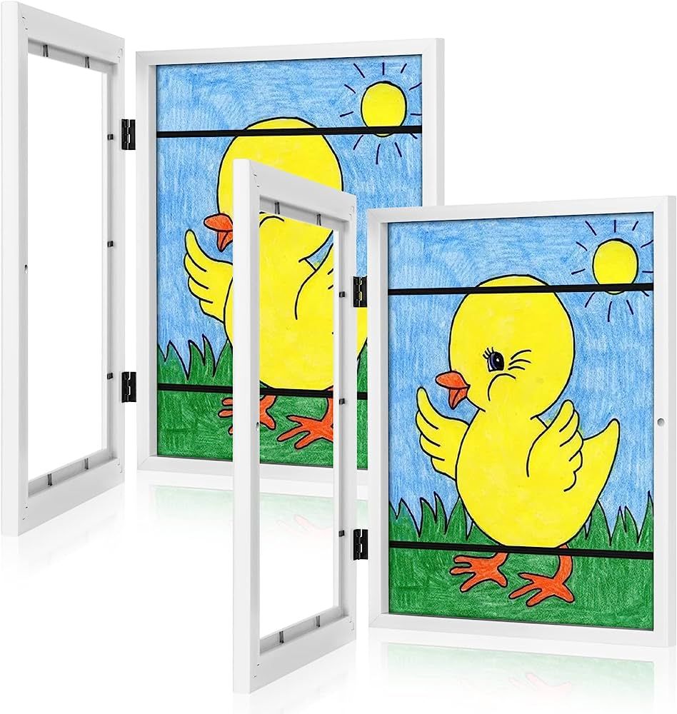 [2-Pack] Kids Art Frames, 8.5x11 Front Opening Kids Artwork Frames Changeable, White Artwork Disp... | Amazon (US)