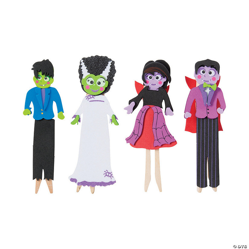 Halloween Clothespin Character Craft Kit - Makes 12 | Oriental Trading Company
