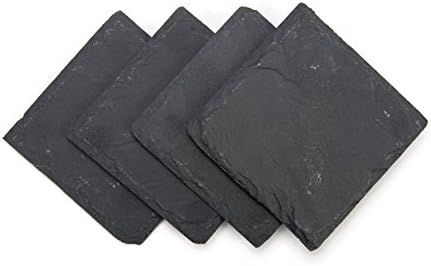 Slate Drink Coasters - Set of 4 - 4" x 4" By Trademark Innovations | Amazon (US)