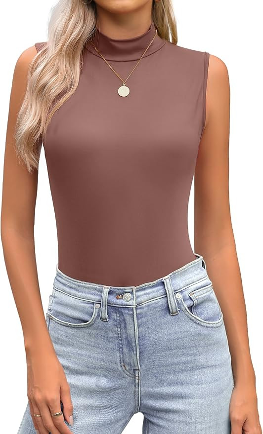 Zeagoo Womens Mock Turtleneck Tank Tops 2026 Slim Fitted Sleeveless Top Stretchy Basic Casual Lay... | Amazon (US)