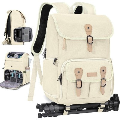 Summit Adventure Camera Backpack with 15.6 Inch Laptop Compartment – Anti-Theft Photography Bag with Tripod Holder & Rain Cover Beige one size | Target