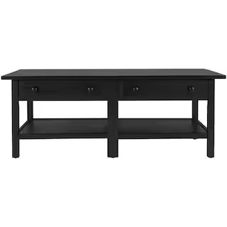 47 in. Espresso Rectangle Composite Wood Coffee Table with Drawers TDCFT05EP | The Home Depot