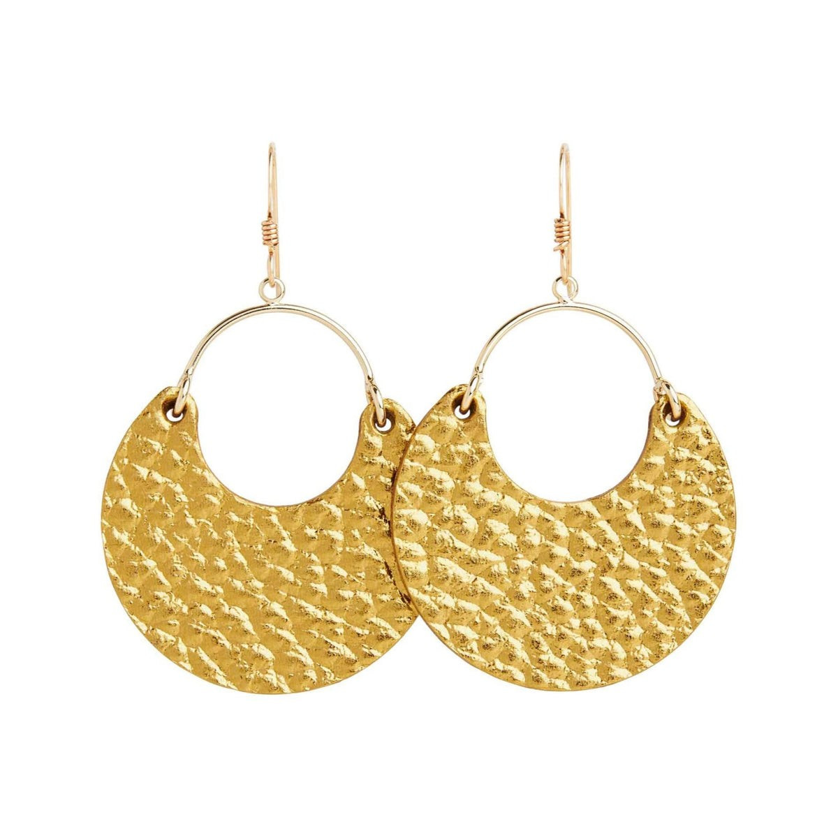 Hammered Gold Ninas | Nickel and Suede