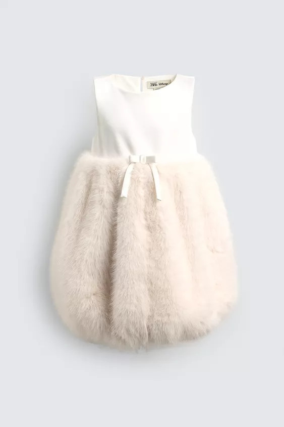 FAUX FUR EFFECT CONTRAST MINI DRESS HARRY LAMBERT FOR ZARA X DISNEY | Zara US