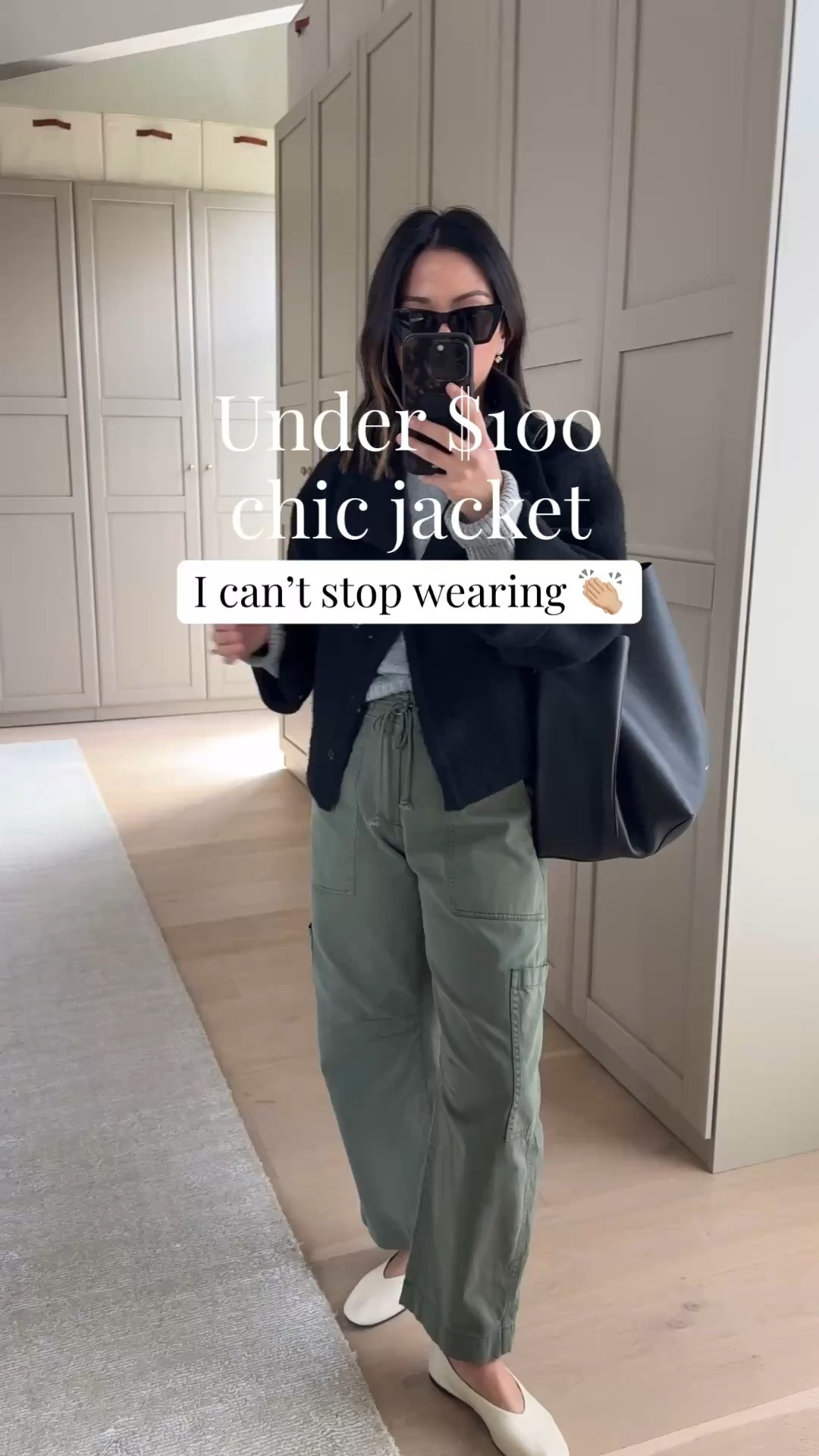 One of my favorite recent looks. This jacket is just so chic. Love the cut! Also, these flats are incredible!

New petite cargo pants too, so so good ! I took my larger size but could have gone with my smaller. 

J.crew tee medium
Everlane cashmere sweater xs
Zara jacket small
Pistola cargo pants petite 25
Reformation flats  5
Mansur Gavriel tote
Dorsey earrings
Dorsey James necklace 15"

Petite style, spring outfits 2026, mom outfits

#LTKootd #LTKmomlife #LTKPetite