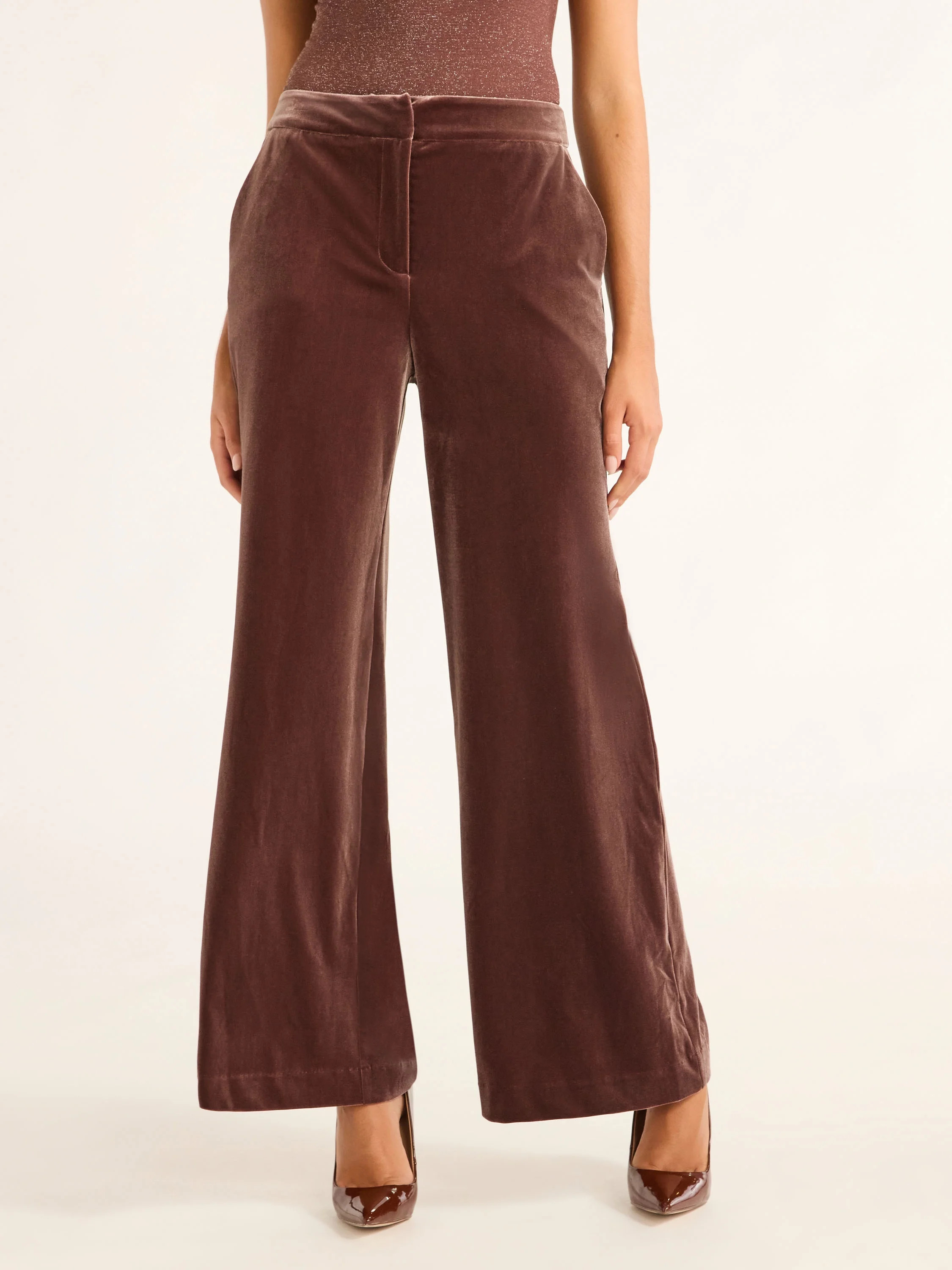 Sofia Jeans by Sofia Vergara Women's Velvet Wide Leg Trouser, Sizes 0-20 | Walmart (US)