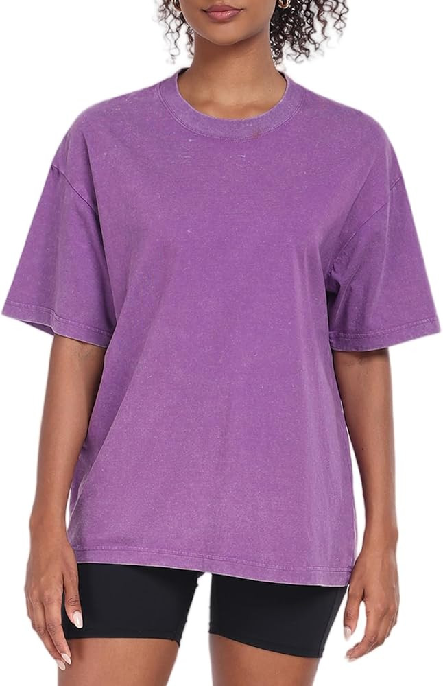 Womens Washed Vintage Oversized T-Shirt Casual Baggy Streetwear Boyfriend Tee Workout Short Sleev... | Amazon (US)