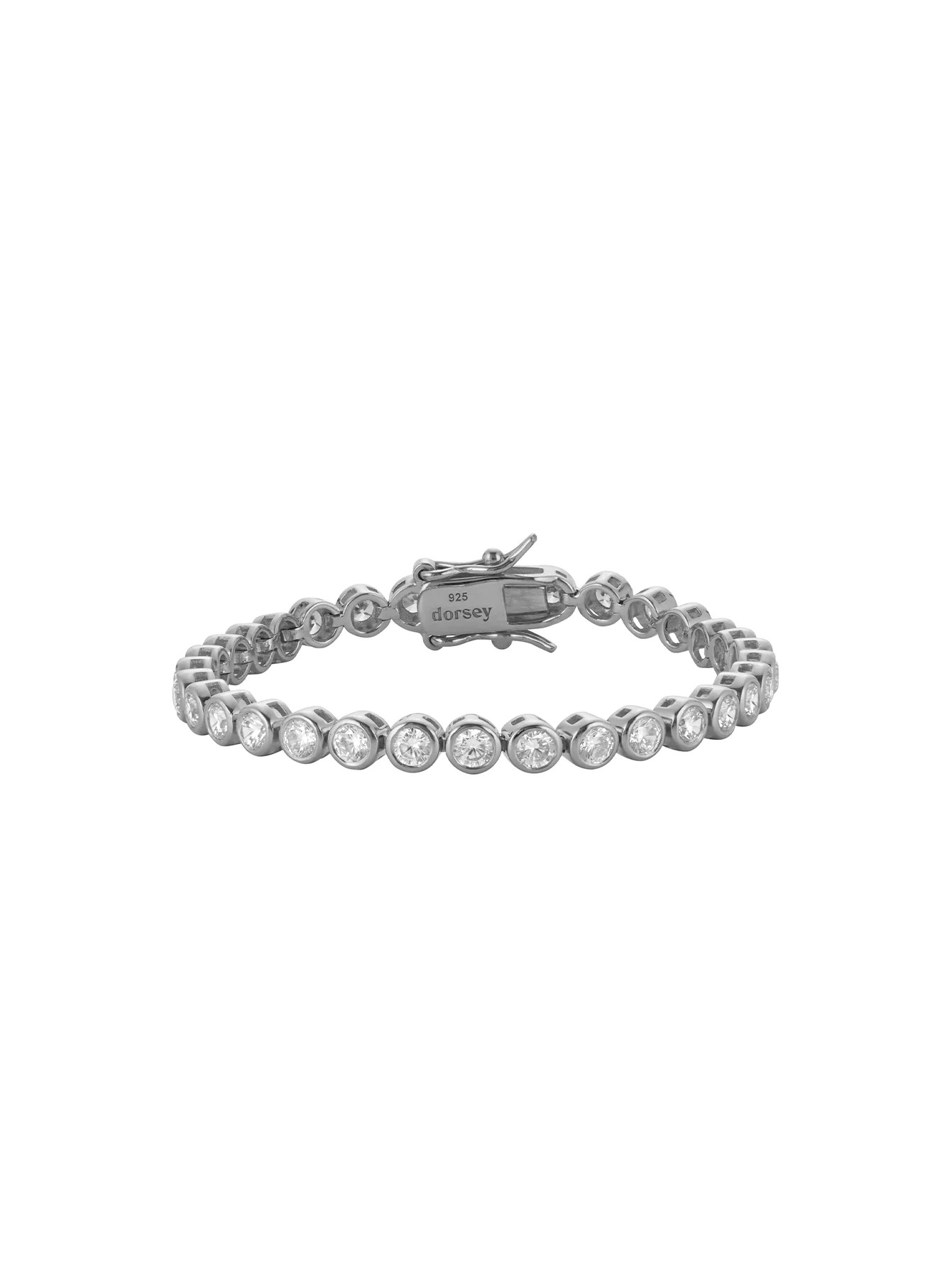 JAMES BEZEL 3MM, LAB WHITE SAPPHIRE SILVER RIVIÈRE BRACELET | Dorsey