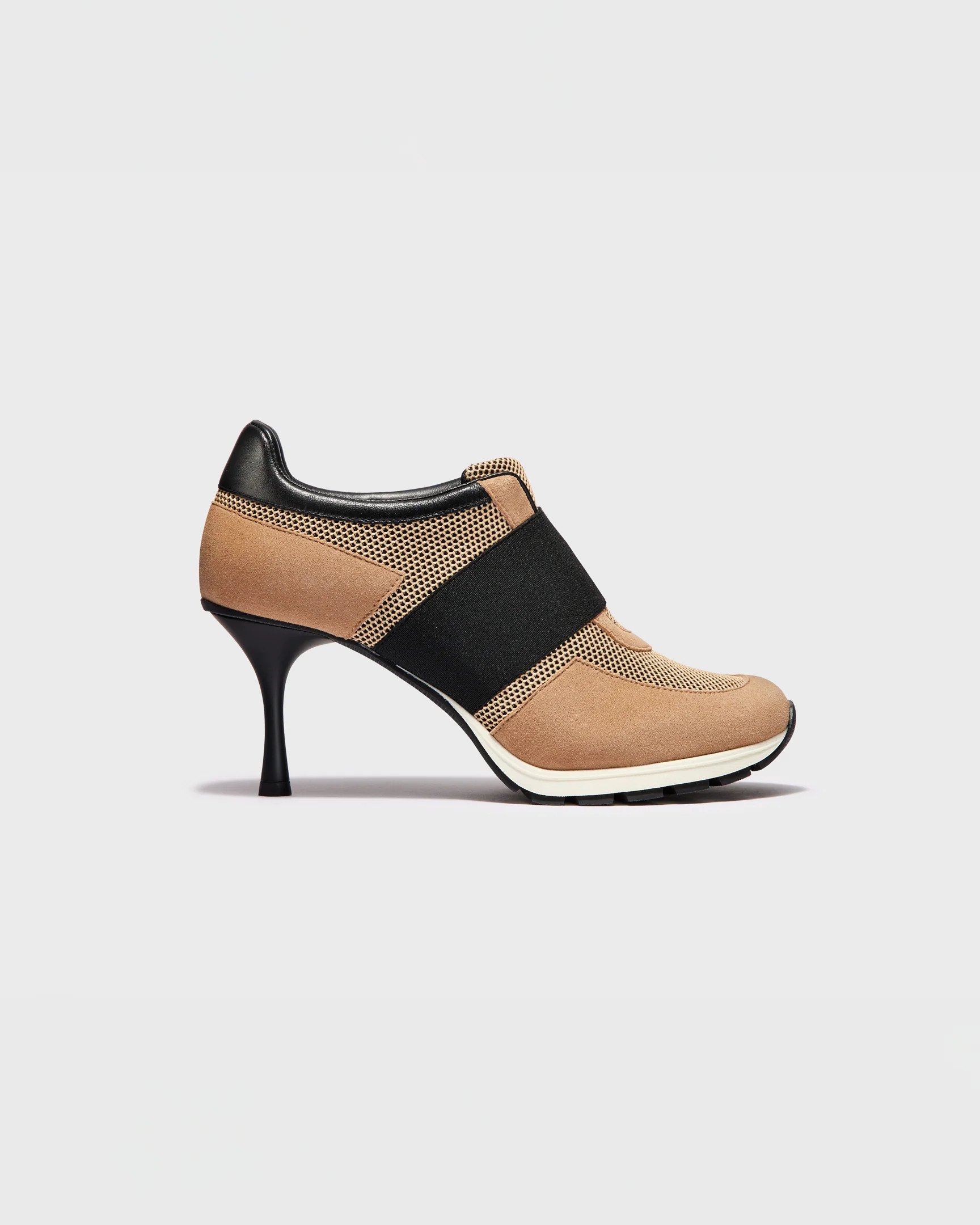 Napa Leather Wide Strap Mesh Suede Shoes | Sneex | Sneex