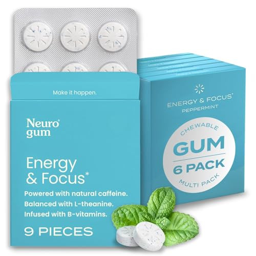 NeuroGum Energy Caffeine Gum (54 Pieces) - Sugar Free with L-theanine + Caffeine + Vitamin B12 & ... | Amazon (US)