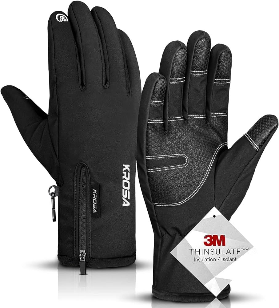 krosa -10℉ Winter Gloves Men Women, 10 Touchscreen Fingers Snow Ski Gloves, Waterproof Cold Wea... | Amazon (US)