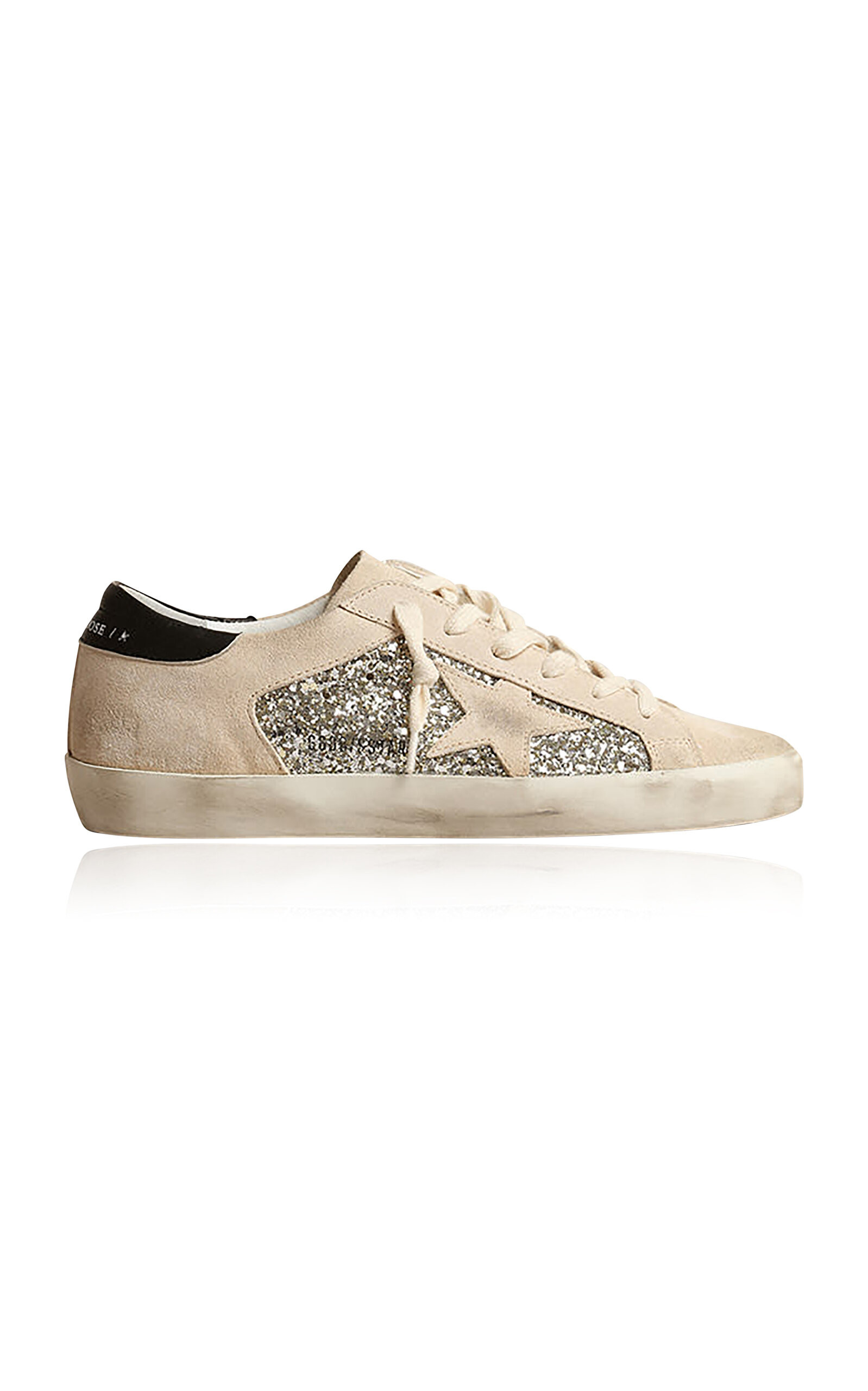 Golden Goose - Women's Super-Star Glittered Suede Sneakers - Silver - IT 40 - Moda Operandi | Moda Operandi (Global)