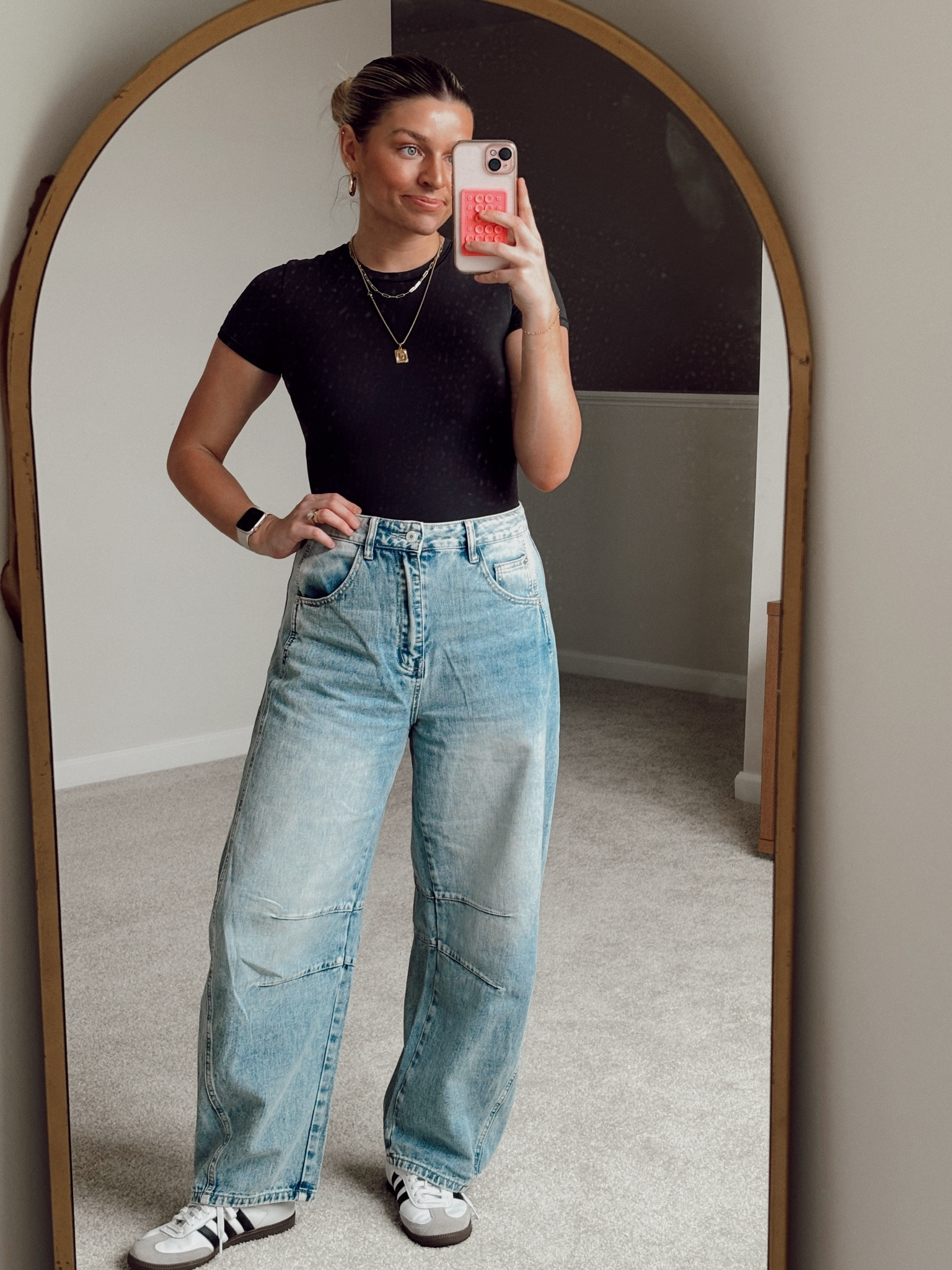 the simplest outfits make for the cutest outfits! sunday church ootd! pants & body suit are TTS, size down 1/2 size in sambas 🤍

#LTKStyleTip #LTKFindsUnder50 #LTKShoeCrush